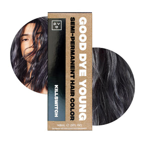 Good Dye Young Killswitch gray bottle close-up showing UV protection and lasting shade.