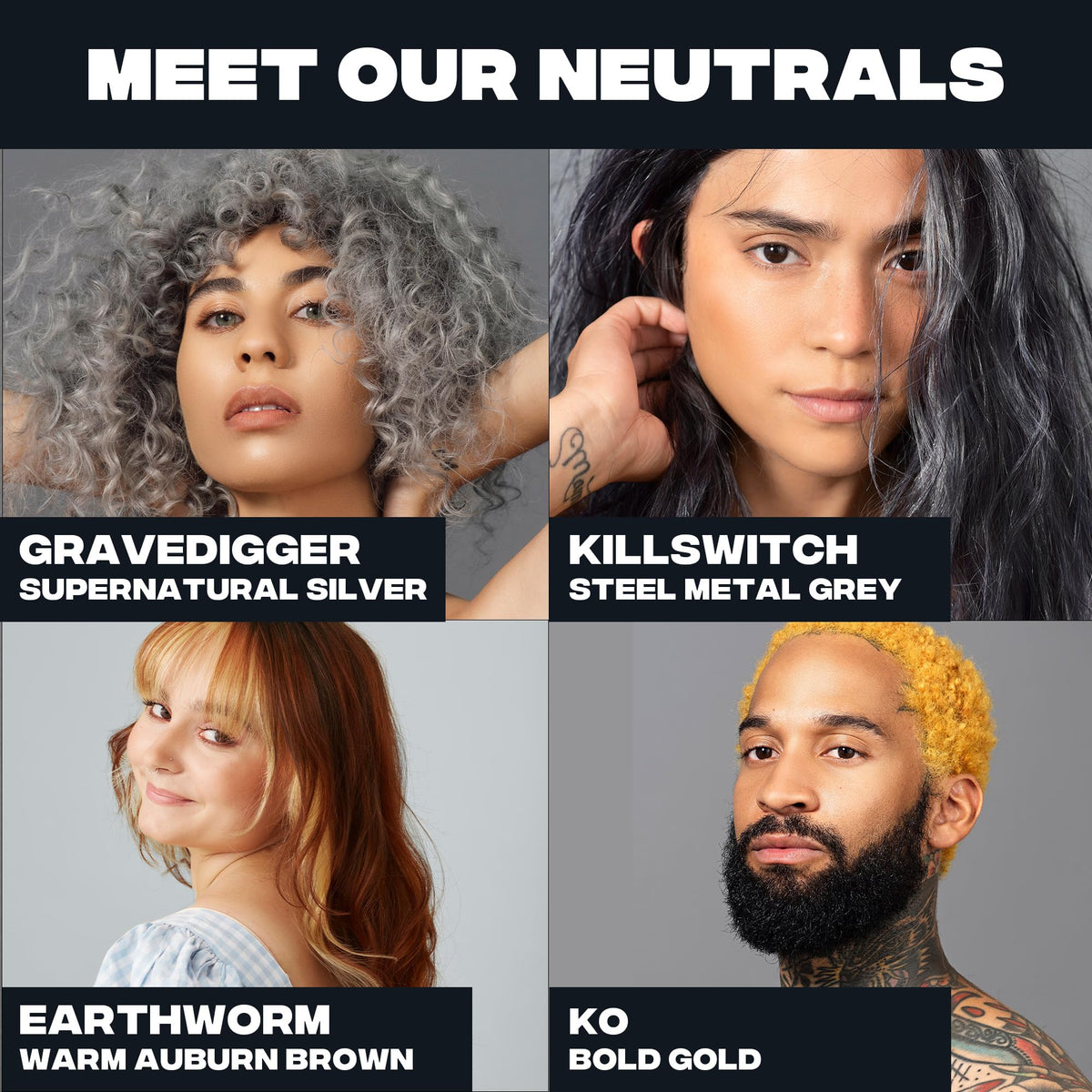 Good Dye Young Killswitch gray color swatches reveal deep, conditioning tone.