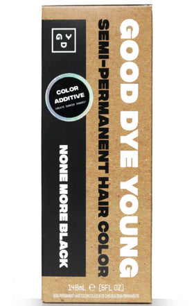 Good Dye Young None More Black bottle pour for deepening color with violet undertone.