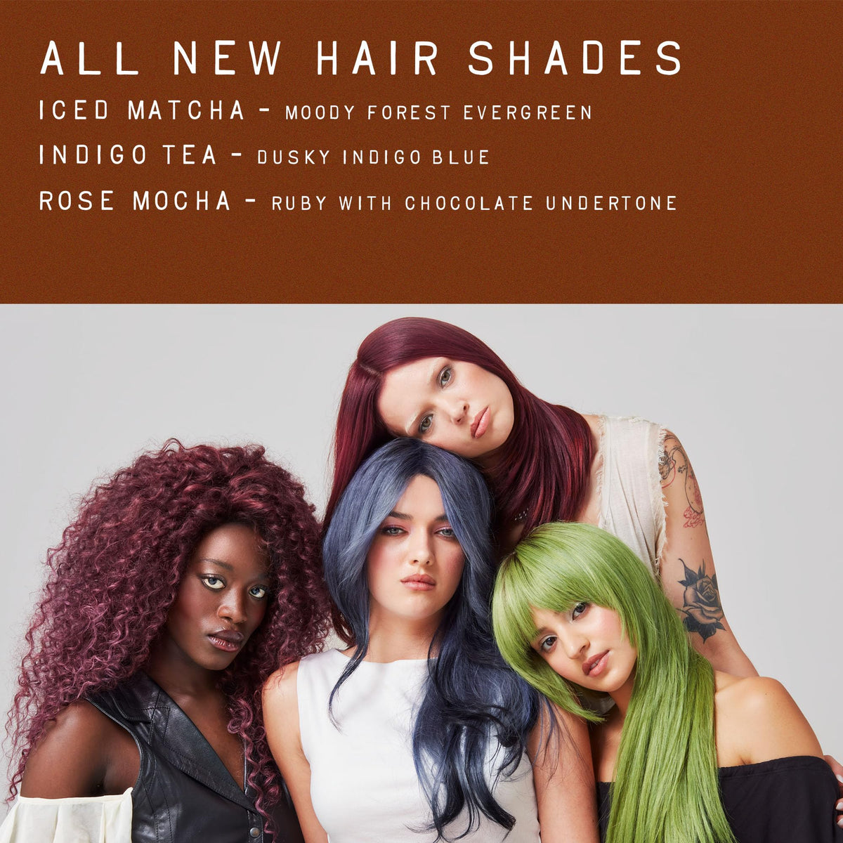 Good Dye Young Rose Mocha finished hair with soft natural glow