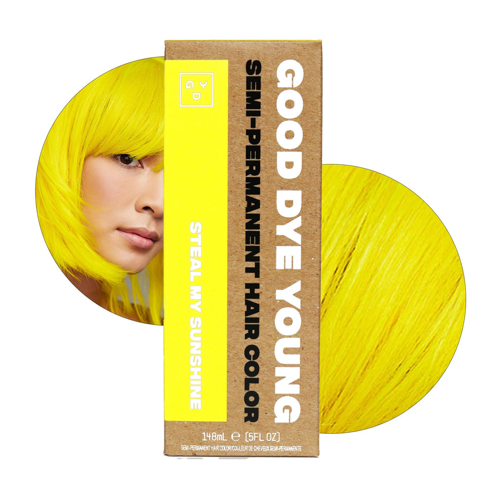Good Dye Young Steal My Sunshine bottle pour shows vibrant color for bold, even results.