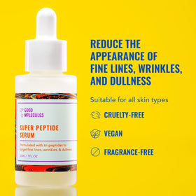 Good Molecules Super Peptide Serum Pack 3 dropper-cap closeup for precise application.