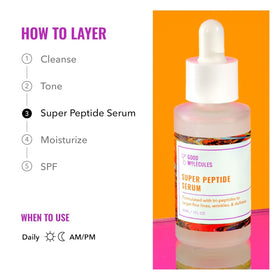 Good Molecules Super Peptide Serum Pack 3 routine-application image for daily use.