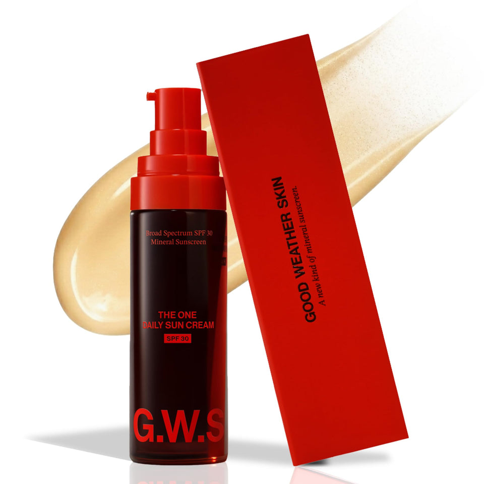 Good Weather Skin The One Daily Sun Cream bottle providing mineral SPF 30 protection for face and neck