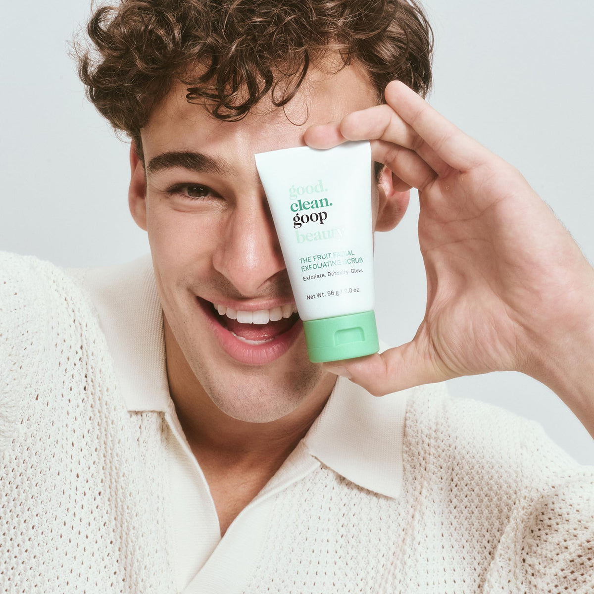 Spread the scrub across the face for even coverage.