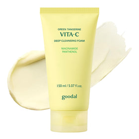GOODAL Green Tangerine Cleansing Foam bottle front, premium packaging for sensitive skin care.