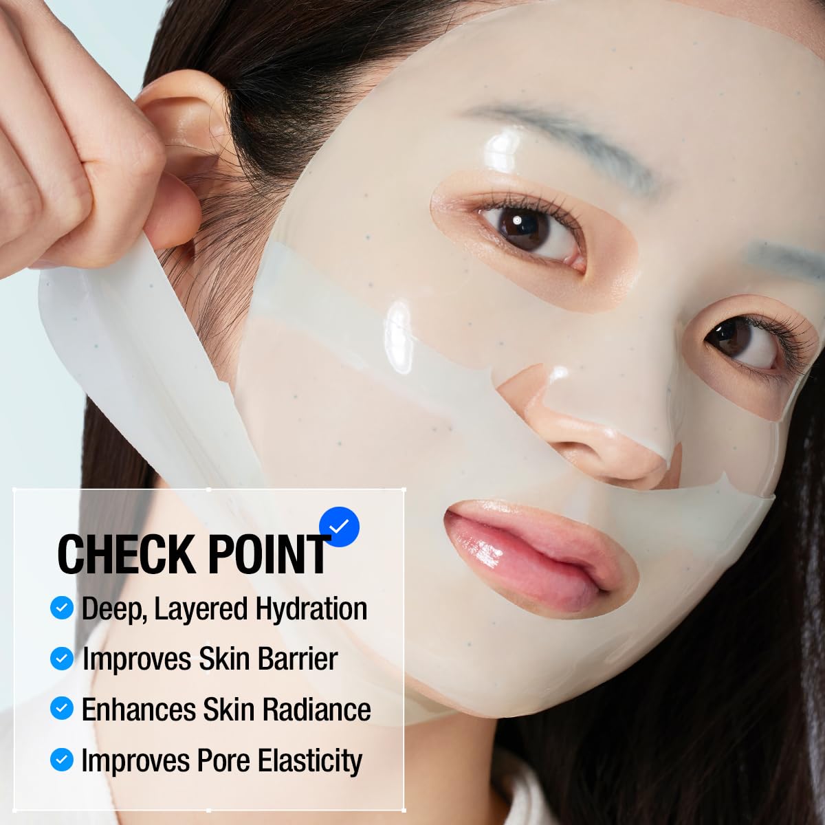GOODAL Heartleaf Hyaluron Gel Mask focus on pore elasticity and glow.