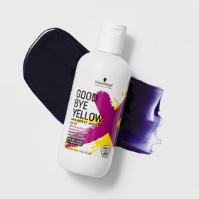 GOODBYE YELLOW 33-ounce bottle on sink emphasizes value and professional size.