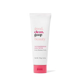 good.clean.goop Powerscrub bottle pouring scalp detox for a refreshing cleanse