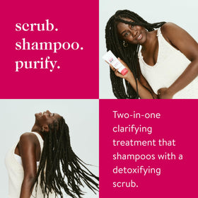 Powerscrub shampoo foam lather demonstrates scalp purification
