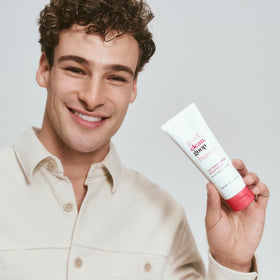 Vegan cruelty-free badge on Powerscrub packaging signals ethical choice for clean beauty