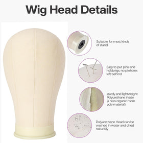 GOODColla canvas head on wig stand showing stable base for table work