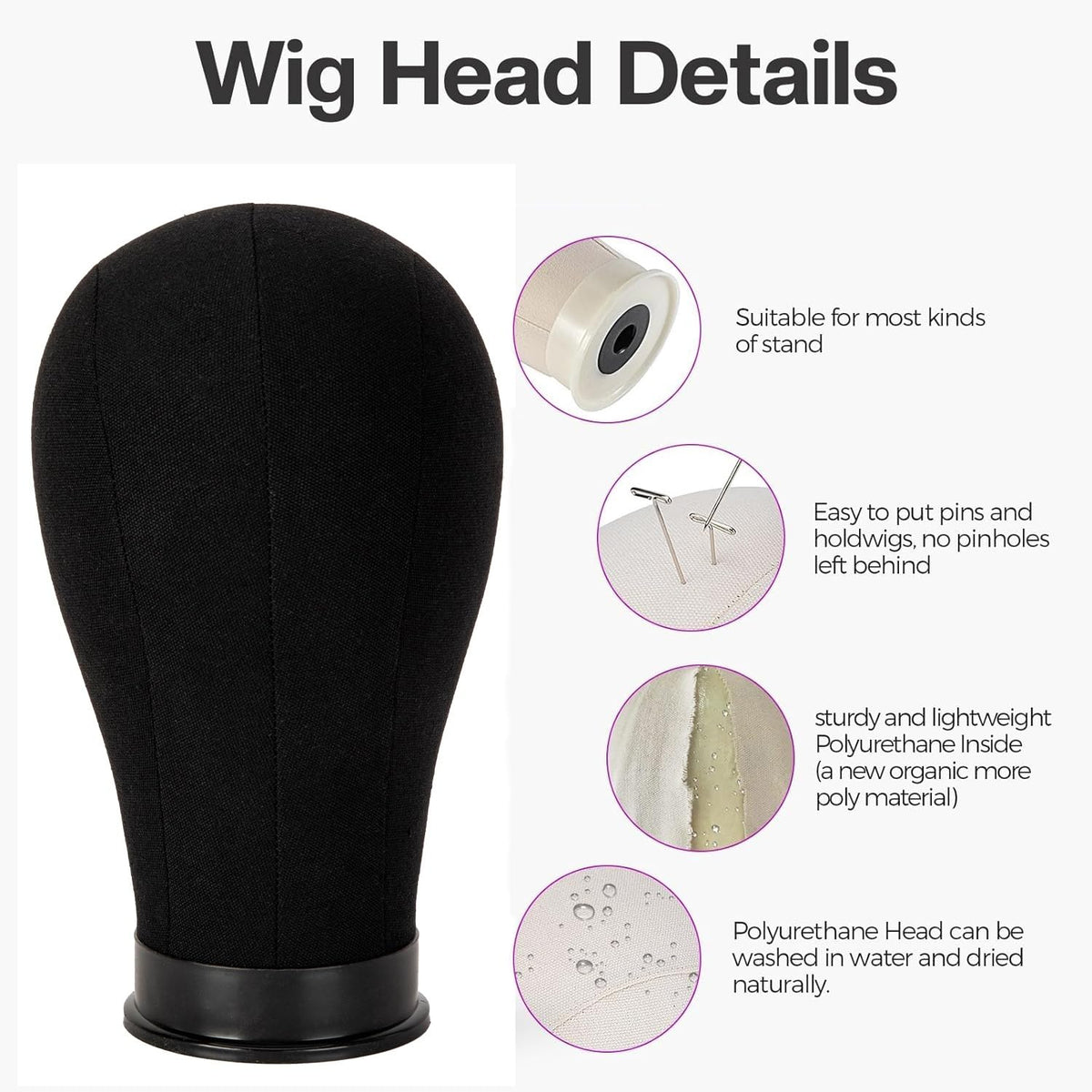 GOODColla T-pins for precise wig placement on canvas head
