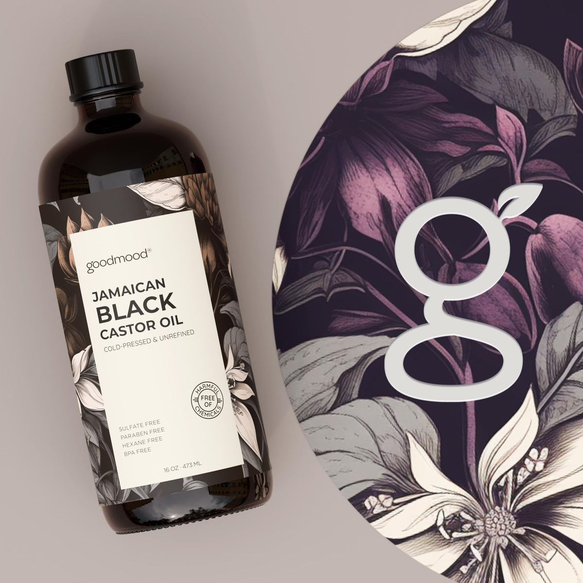 GOODMOOD Jamaican Black Castor Oil drops for precise eyelash and brow care