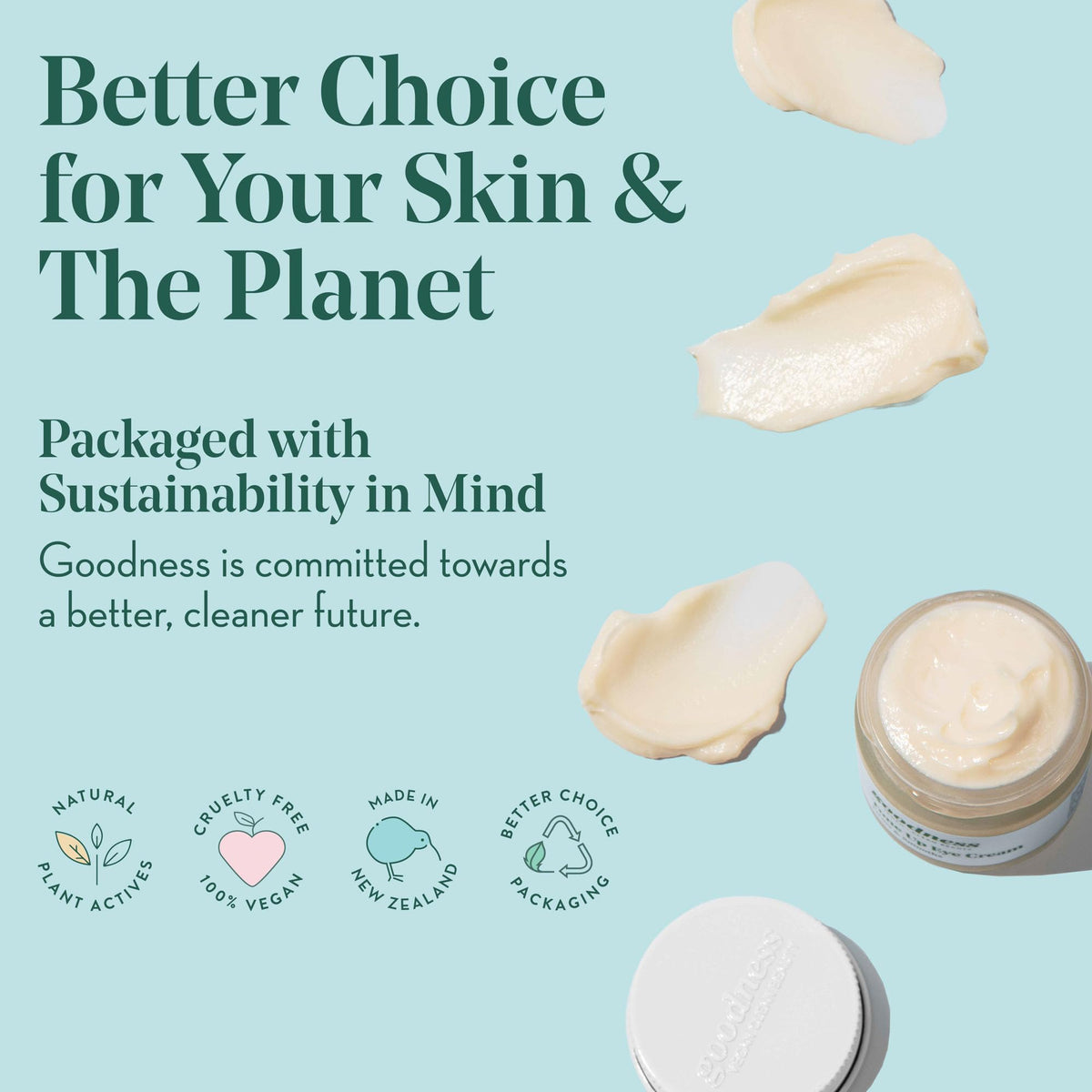 GOODNESS VEGAN Eye Cream fridge cooling boost for instant refresh.
