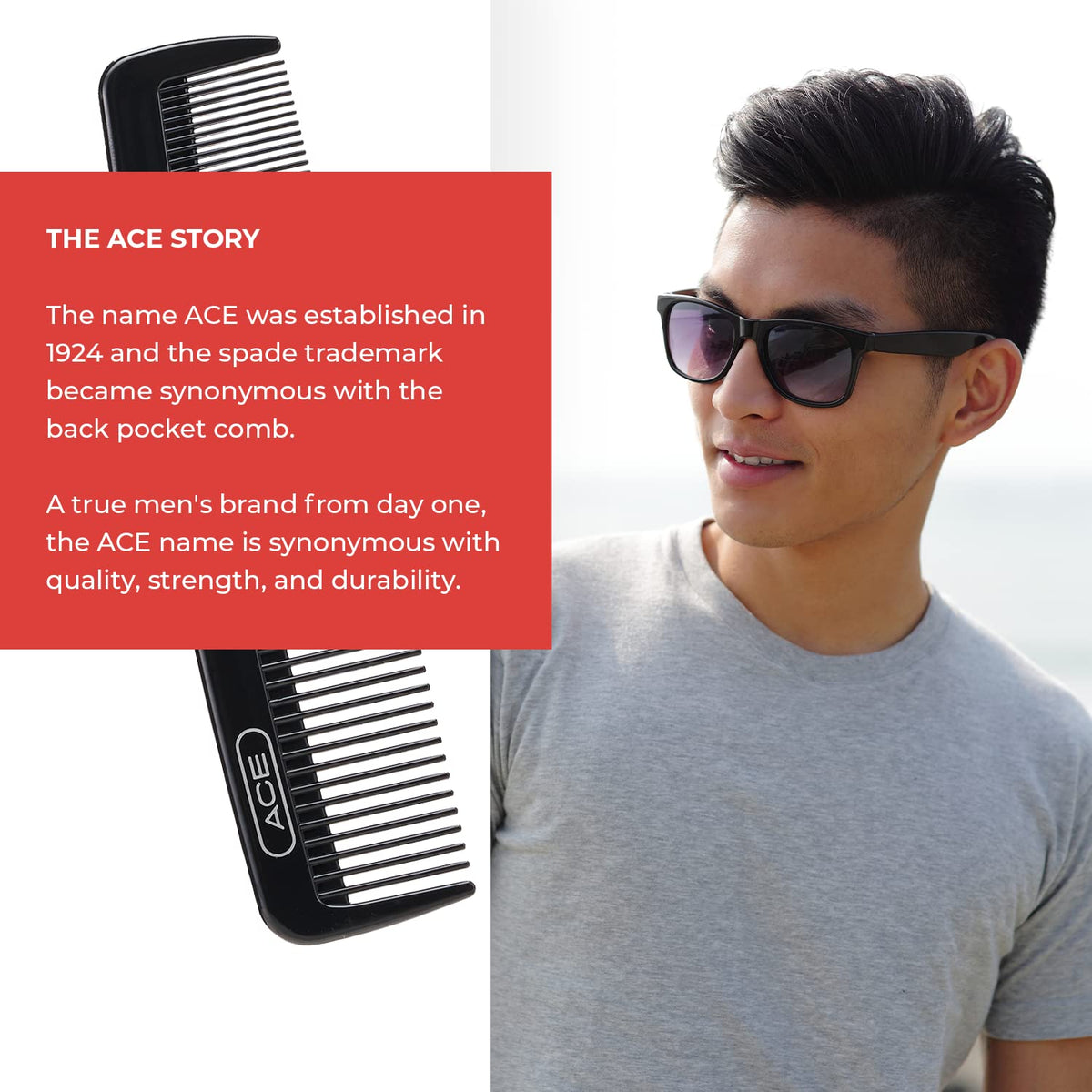 GOODY Ace pocket hair comb suits thin to medium hair for easy styling.