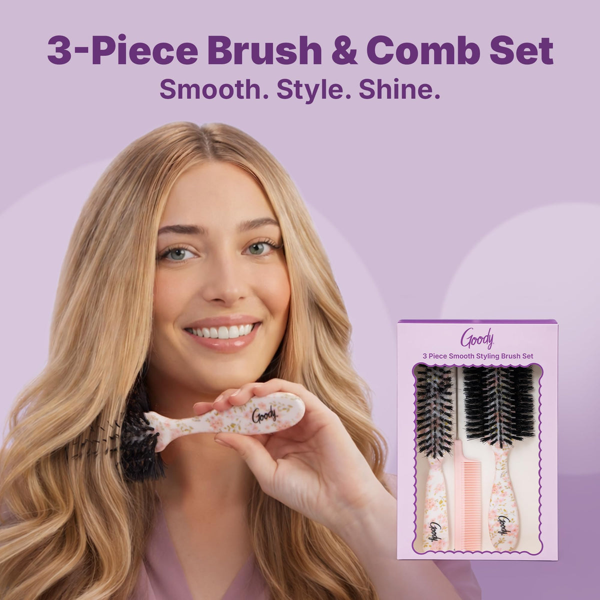 Goody half-round 180-degree brush adds lift and natural volume