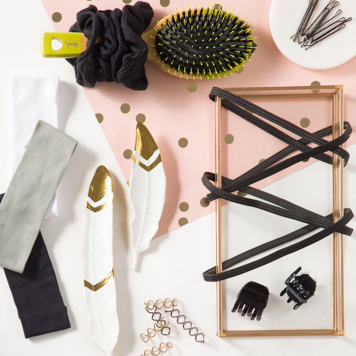 Pack of three Goody corporate headwraps in black for versatile styling.