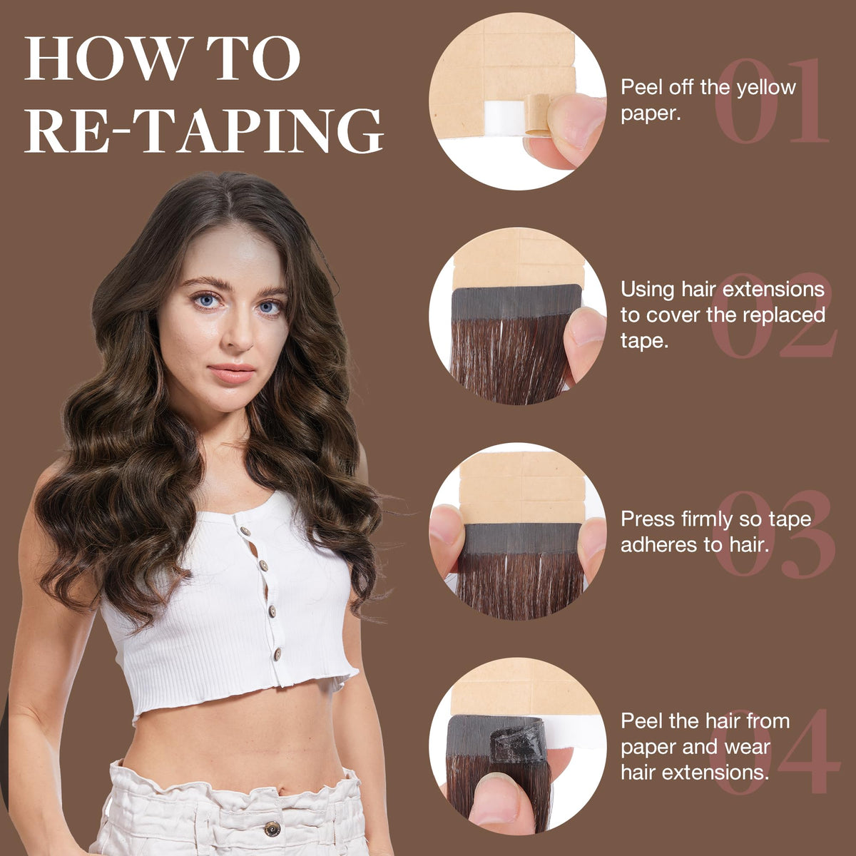 GOO GOO 20-inch Remy hair extensions on model for a fuller, natural look.