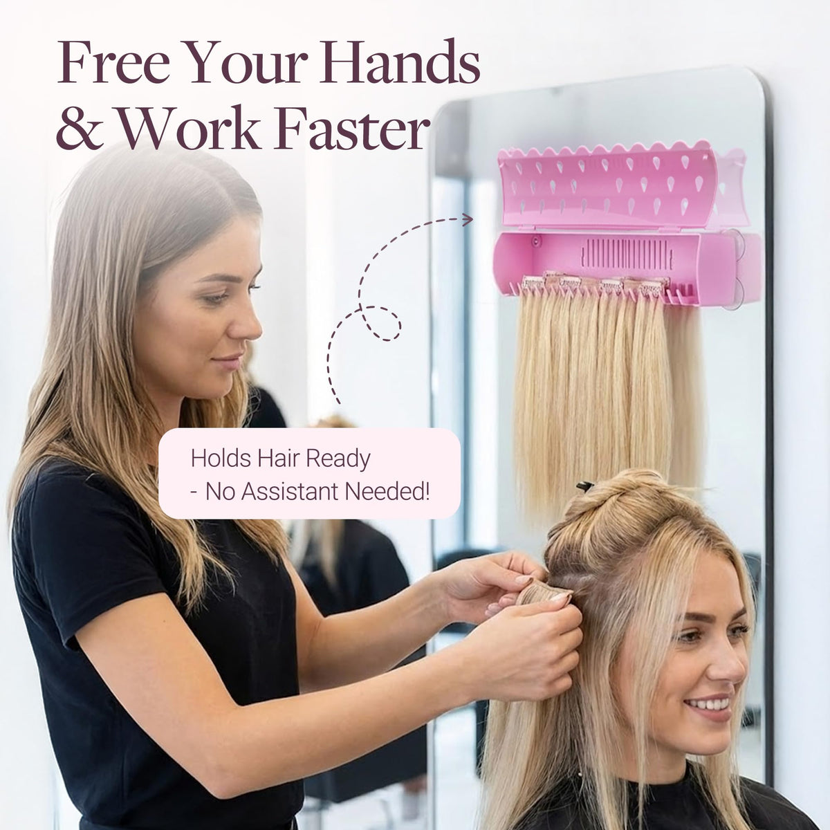 GOOGOO bathroom setup showing convenient washing and storage of wigs and extensions