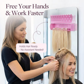 GOOGOO bathroom setup showing convenient washing and storage of wigs and extensions