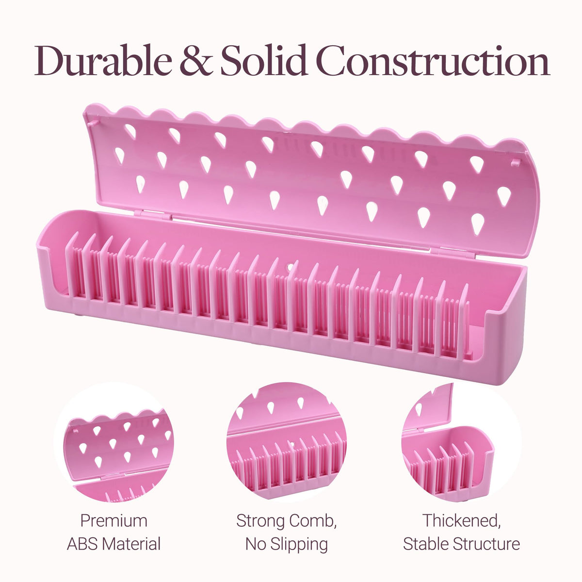 GOOGOO hair extension holder stand shows suction cups attached to mirror for firm adhesion
