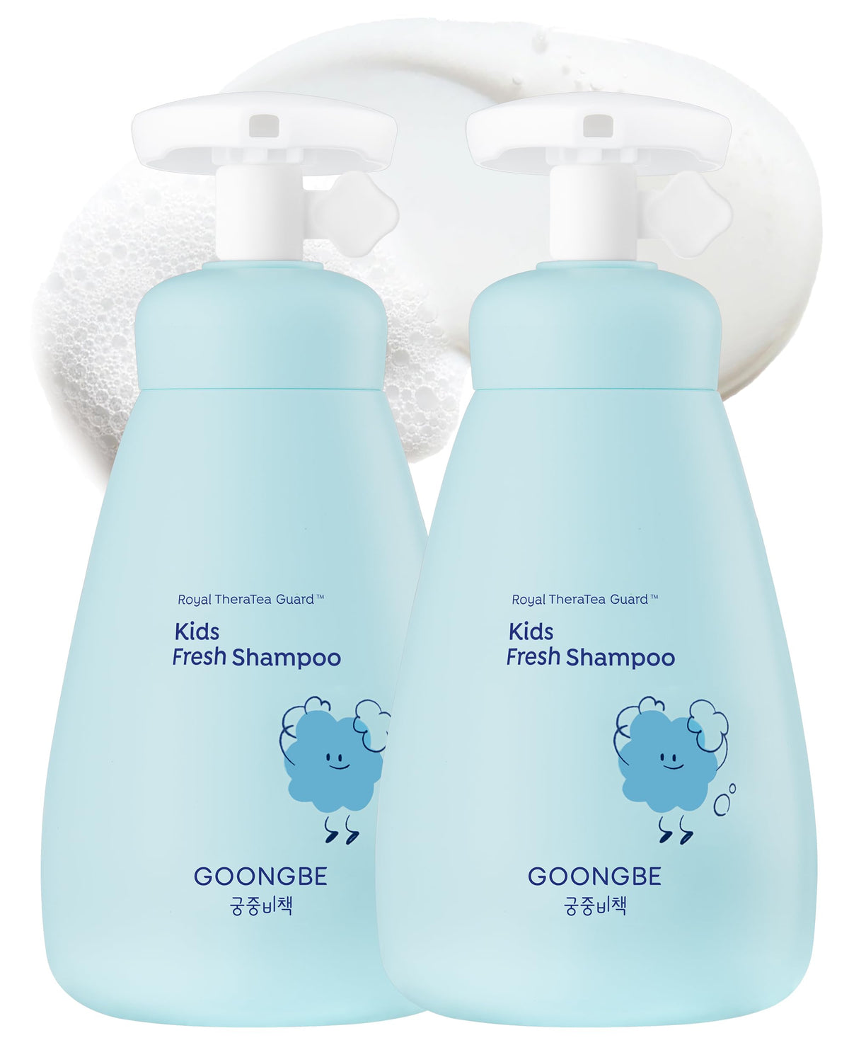 GOONGBE Kids' Fresh Shampoo bottle showing gentle cleansing for delicate scalps