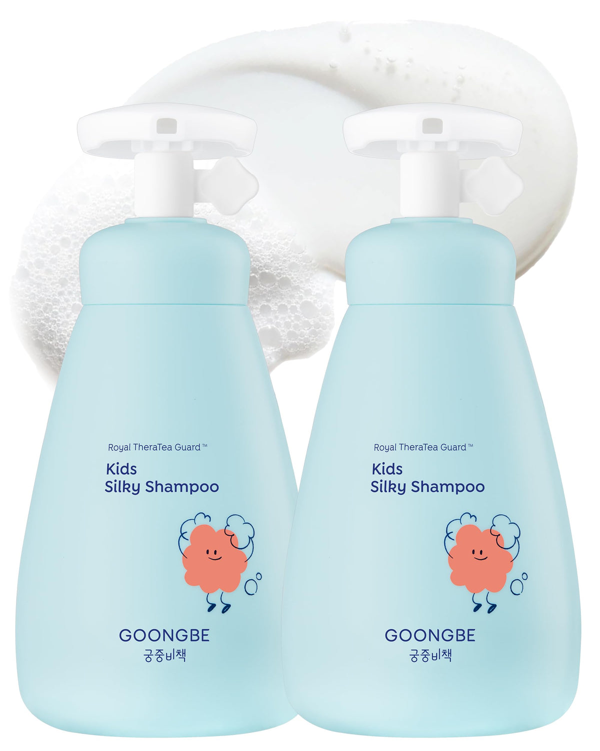 GOONGBE Kids' Silky Shampoo packaging shows the 2-pack box, great for family use.