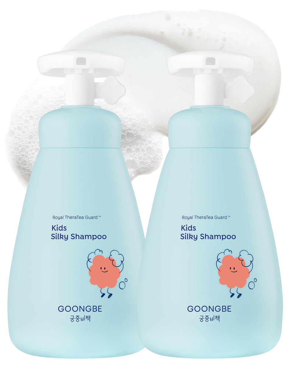 GOONGBE Kids' Silky Shampoo packaging shows the 2-pack box, great for family use.