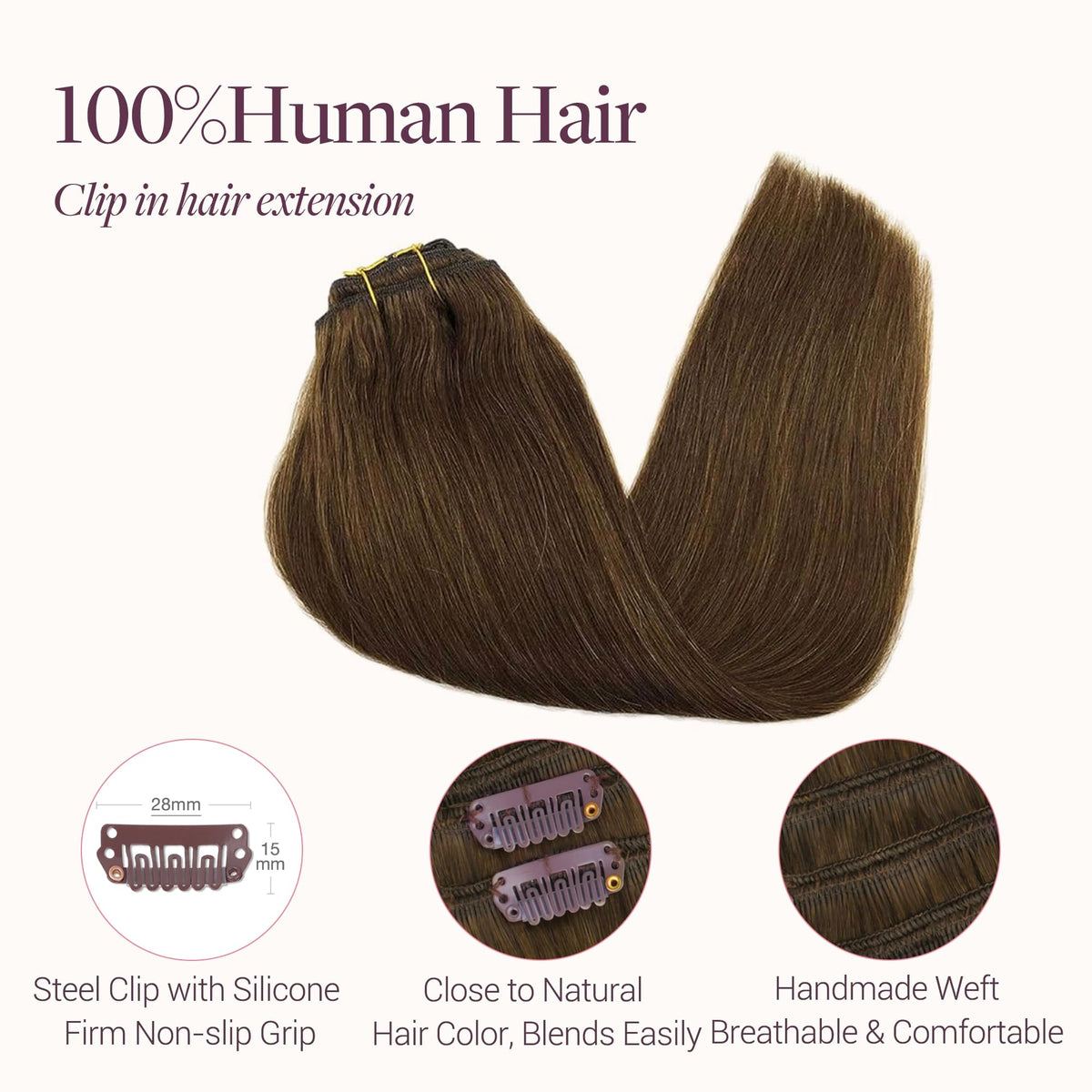 GOO GOO clip-in 22-inch length for dramatic, voluminous styling.