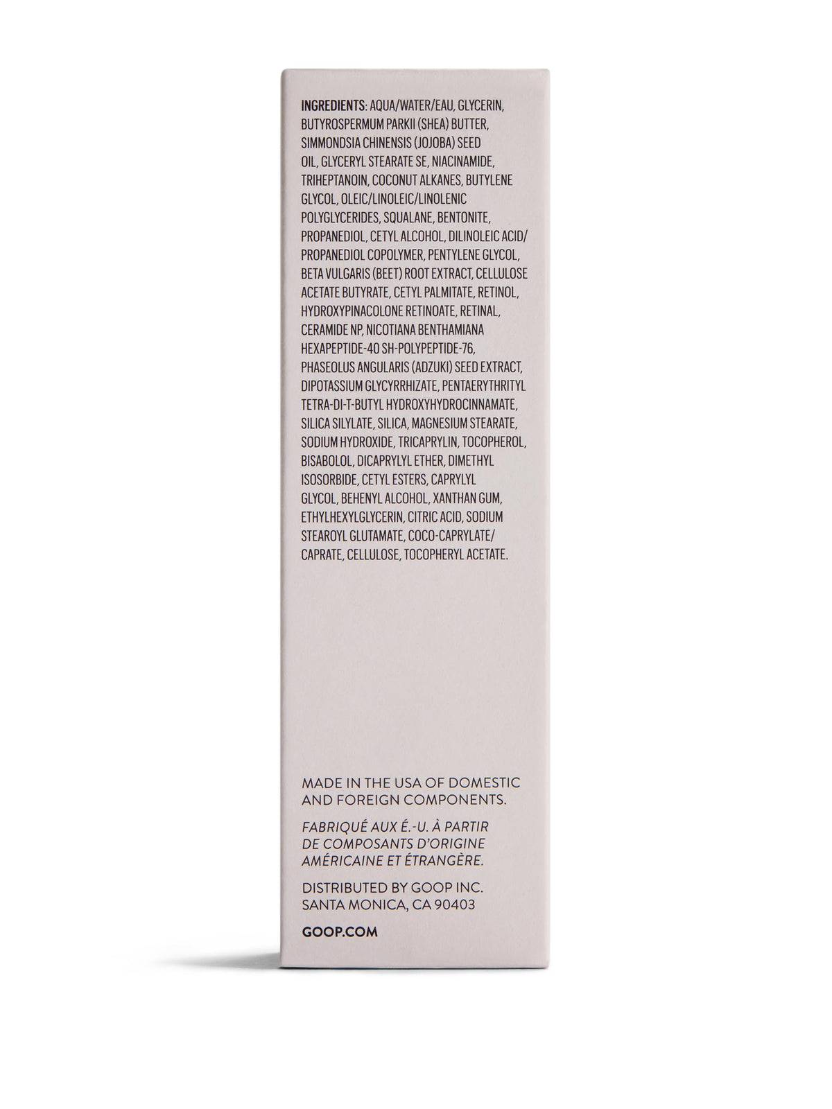 Goop Beauty 3x Retinol Serum glass bottle with soft lighting.