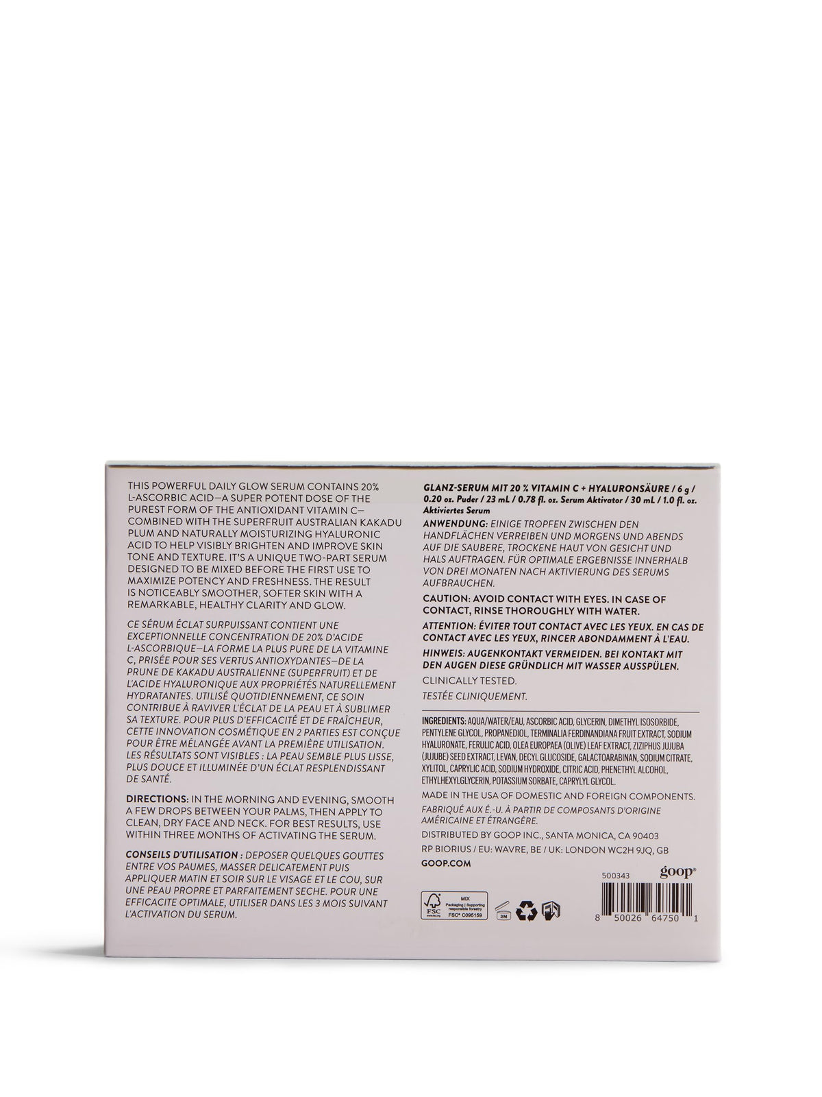Goop Beauty clean formula label emphasizing cruelty-free standards.