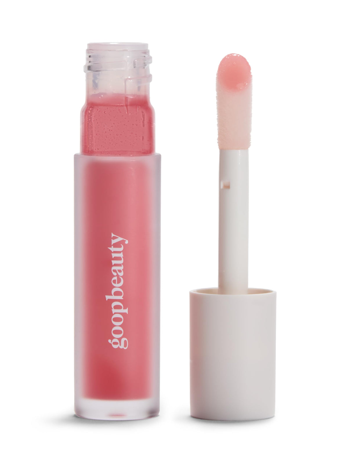 Goop Beauty Hydra-Barrier Gel Gloss Glaze close-up shows sheer color and hydrating shine