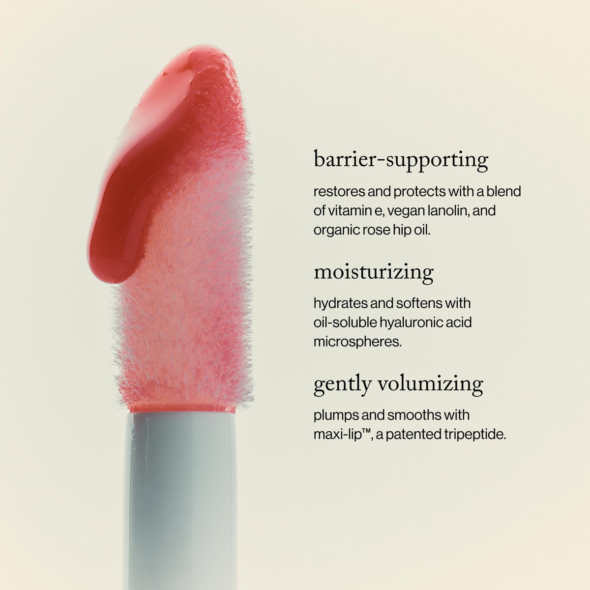 Goop Beauty Hydra-Barrier Gel Gloss glaze swatch demonstrates translucence and moisture
