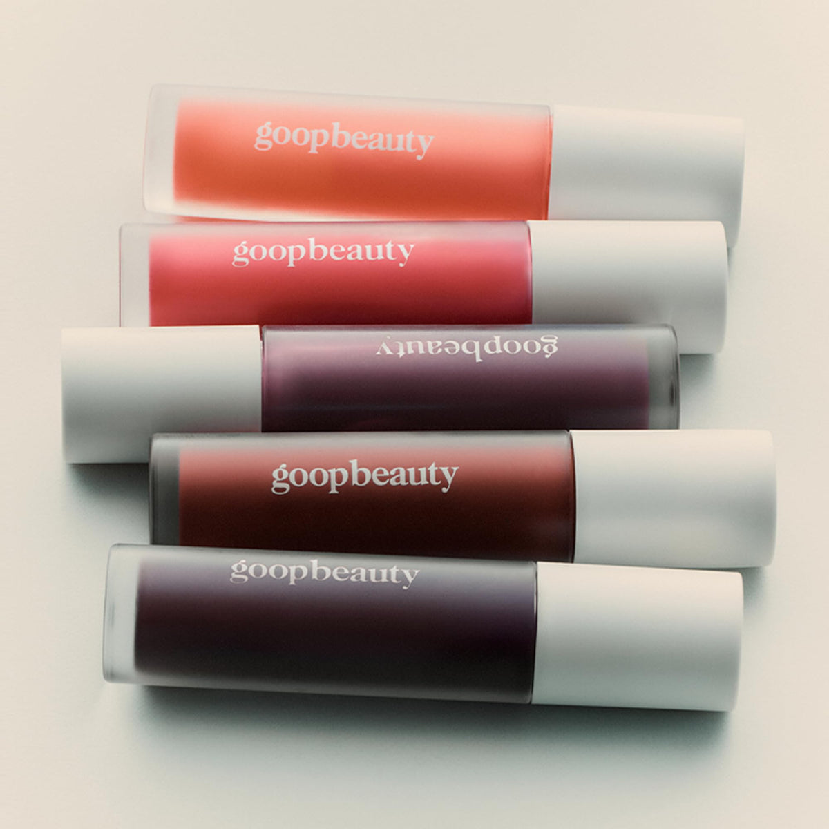 Goop Hydra-Barrier Gloss Tulip swatch illustrates soft, natural tint and long-wear hydration.