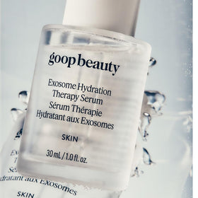Goop Exosome Hydration Serum being smoothed onto face morning and night