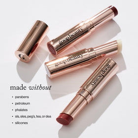 Goop Lip Balm texture close-up reveals silky glide.