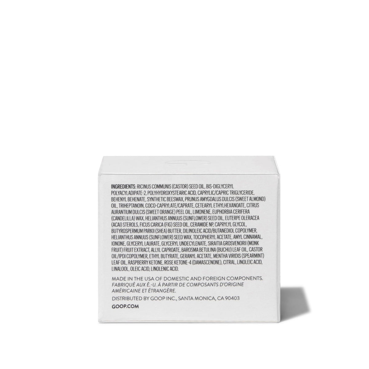 goop Nourishing Lip Repair Mask key ingredients ceramides and fig seed oil for conditioning.