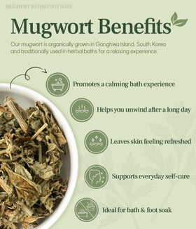 GOOSPERY mugwort bath and foot soak sachets create a calm spa-like routine.