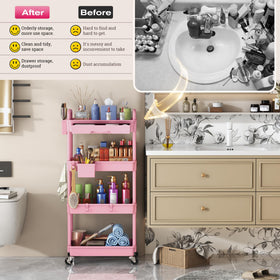 Goovilla rolling makeup cart storage ideas for bathroom or studio