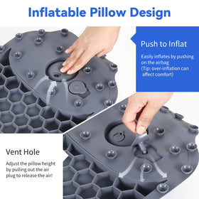 Goowin bath pillow with 34 suction cups secures firmly on smooth tub surfaces.