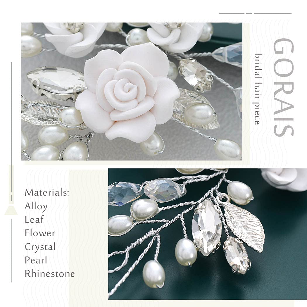 GORAIS bridal hair accessory 6.5 inches balances with many hairstyles