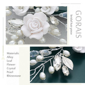 GORAIS bridal hair accessory 6.5 inches balances with many hairstyles
