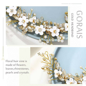 GORAIS bridal headpiece gold wire offers flexible placement for secure styling.