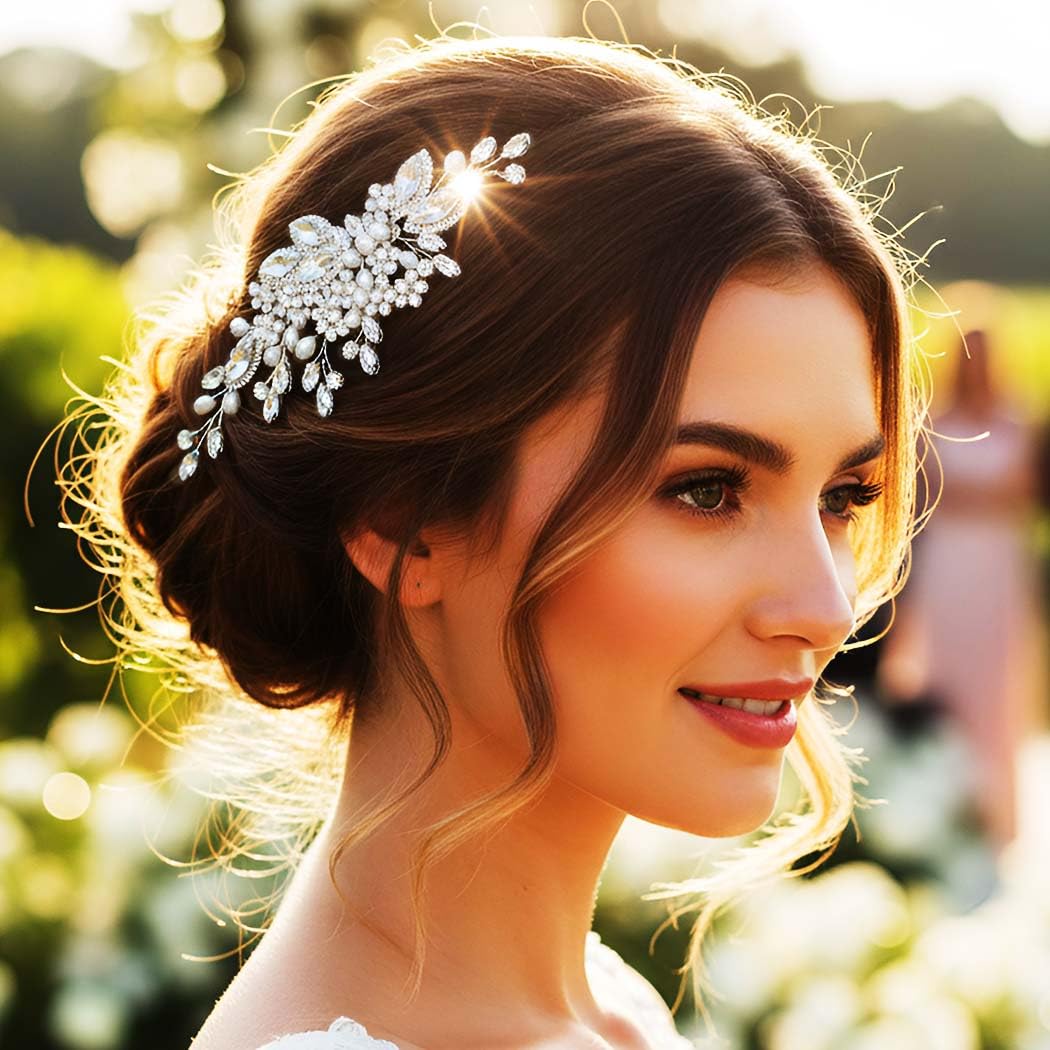 GORAIS bride hair accessory clip enhances prom or engagement styling.