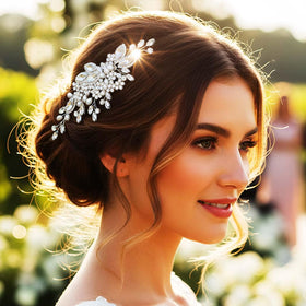 GORAIS bride hair accessory clip enhances prom or engagement styling.