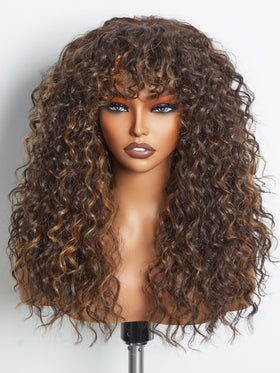 GORGIUS Veralux blend shaggy wig close-up shows curl texture and natural highlight for everyday wear.