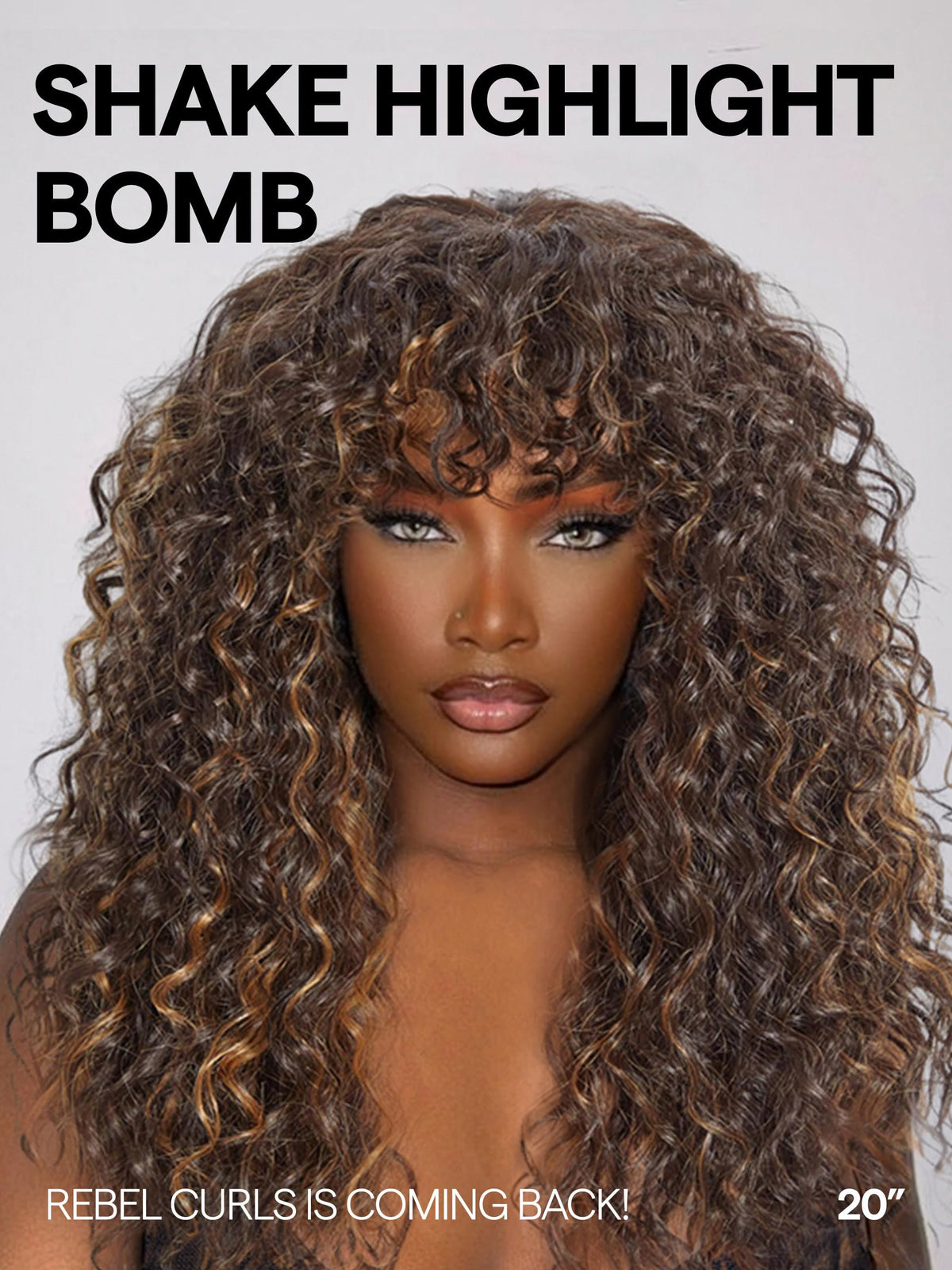 GORGIUS Veralux long curly wig with bangs styled for versatile day-to-night looks easily.