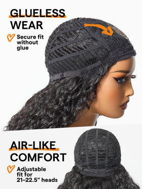 GORGIUS Veralux curly wig in natural black provides easy everyday styling.
