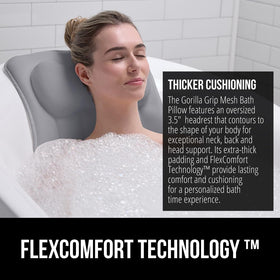 GORILLA GRIP bath pillow with 3.5-inch headrest for neck support